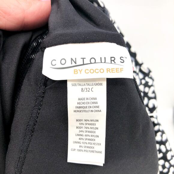CONTOURS COCO REEF Suraya One-Piece Swimsuit Size 8 32C Black White Cheetah NWT - Picture 6 of 14